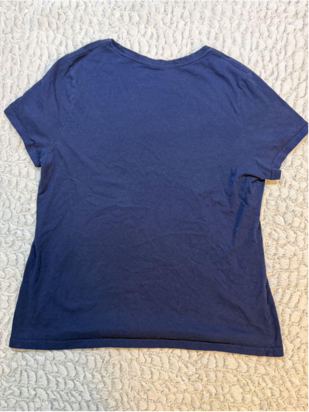 Faded Glory Women's Blue Solid Crew Neck Cotton Jersey Short Sleeve Tee XXL